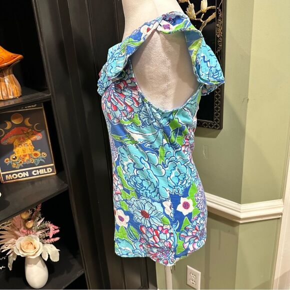 Lilly Pulitzer Off-Shoulder Floral Ruffle Cotton Top - Size M - Picture 5 of 8